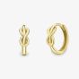 9ct Yellow Gold Infinity Knot Huggie Hoop Earrings 120525147608