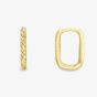 9ct Yellow Gold Diamond Cut Square Curve Hoop Earrings 120525147611