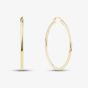 9ct Yellow Gold 40mm Thin Tube Hoop Earrings E-SLRT-235-9Y