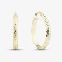 9ct Yellow Gold Hammered Pattern Hoop Earrings E-HTCC-320-9Y