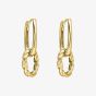 9ct Yellow Gold Rope Twist Double Drop Hoop Earrings GE2539