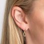 9ct Yellow Gold Rope Twist Double Drop Hoop Earrings GE2539