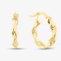 9ct Yellow Gold 17mm Twist Creole Earrings 1.52.7459