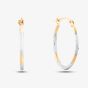 9ct Two Colour Gold Oval Hoop Earrings 2.53.9119