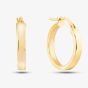 9ct Yellow Gold Plain Flat Hoop Earrings 1.51.0889