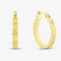 9ct Gold 10mm Diamond Cut Pine Hoop Earrings 1.51.1559