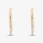 9ct Two Colour Gold Double Hoop Earrings ER947
