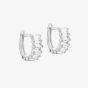 9ct White Gold 11mm Baguette Cut Cubic Zirconia Huggie Hoop Earrings 5.58.3859