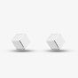 9ct White Gold Cube Stud Earrings SE172