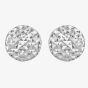 9ct White Gold Pyramid Button Stud Earrings 5.55.7122