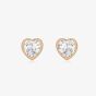 9ct Rose Gold Cubic Zirconia Heart Stud Earrings 5.58.8383