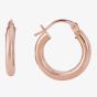9ct Rose Gold Small Chunky Plain Hoop Earrings GER109-R