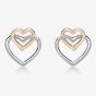 9ct Two Colour Linked Heart Stud Earrings 2.55.8629