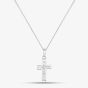 Silver 16mm Cubic Zirconia Cross and Chain SCS1