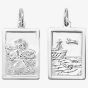 Sterling Silver St Christopher Double Sided Oblong Loose Pendant G6826