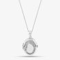 Silver Cubic Zirconia Oval Locket Necklace 8.65.1884