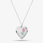 Sterling Silver 20mm Heart 'I Love You' Rose Locket Pendant Necklace 8.65.2591