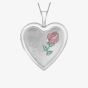 Sterling Silver 20mm Heart 'I Love You' Rose Locket Pendant Necklace 8.65.2591