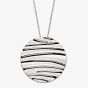 Sterling Silver Ripple Texture Disc Pendant Necklace P5054