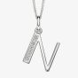 Sterling Silver Cubic Zirconia Initial "N" Pendant Necklace P4736CN