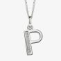Sterling Silver Cubic Zirconia Initial "P" Pendant Necklace P4738CP