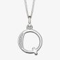 Sterling Silver Cubic Zirconia Initial "Q" Pendant Necklace P4739CQ
