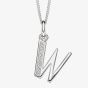 Sterling Silver Cubic Zirconia Initial "W" Pendant Necklace P4745CW