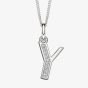 Sterling Silver Cubic Zirconia Initial "Y" Pendant Necklace P4747CY