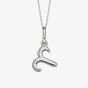 Sterling Silver Aries Zodiac Sign Pendant Necklace P4988
