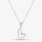 Sterling Silver Cubic Zirconia Offset Heart Pendant N611053