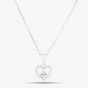 Sterling Silver Cubic Zirconia Pave Heart In Heart Pendant N611081