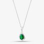 Starbright Silver Pear Cut Green Cubic Zirconia Halo Pendant THB-01P GRN
