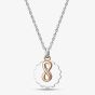 Sterling Silver Two Tone Flower & Infinity Necklace 2THB009306