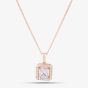 Sterling Silver Rose Gold Crystal Halo Pendant 8.68.4084