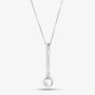 Sterling Silver Cubic Zirconia Bar and Open Circle Necklace PP04051CZ