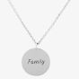 Silver Classic Family Disc Pendant Necklace THB001604