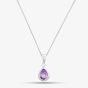 Sterling Silver Amethyst Teardrop Necklace P2429M N2326