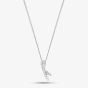 Sterling Silver Cubic Zirconia Two Row Crossover Necklace DJP915 8.13.0034