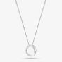 Sterling Silver Cubic Zirconia Twisted Open Circle Necklace DJP919 8.13.0034