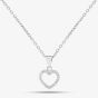 Silver Cubic Zirconia Open Heart Necklace P613375