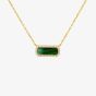 LUXE Silver Gold Plated Malachite & Cubic Zirconia Octagonal Necklace 8.12.0200