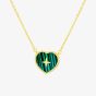 LUXE Silver Gold Plated Malachite Heart Cross Necklace 8.13.7850