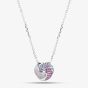 Silver Rhodium Plated Pink & Purple Pave Cubic Zirconia Knot Necklace 8.14.8000