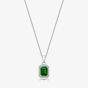 Sterling Silver Emerald Cut Green Cubic Zirconia Pendant Necklace SPG0027EM