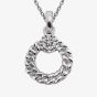 Unique Sterling Silver Braided Open Circle Pendant Necklace MK-1004