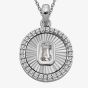 Unique Sterling Silver Cubic Zirconia Medallion Pendant Necklace MK-1042