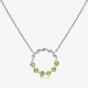 Unique Sterling Silver Peridot Open Circle Pendant Necklace MK-1055PE