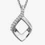 Unique Sterling Silver Cubic Zirconia Diamond Shape Pendant Necklace MK-1001