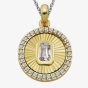 Unique Gold Plated Cubic Zirconia Medallion Pendant Necklace MK-1042GO
