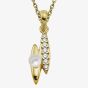 Unique Gold Plated Freshwater Pearl Drop Pendant Necklace MK-1012GO